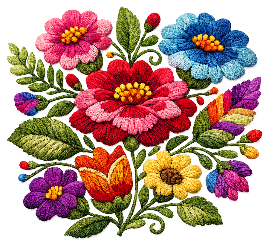 Bordado mexicano floral